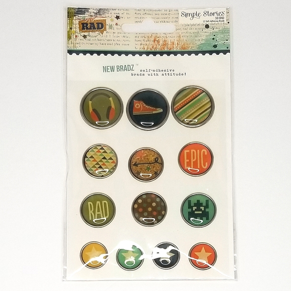 Simple Stories NEW! So Rad Brads & Enamel Dots Craft/Scrapbook Supplies - Picture 2 of 5
